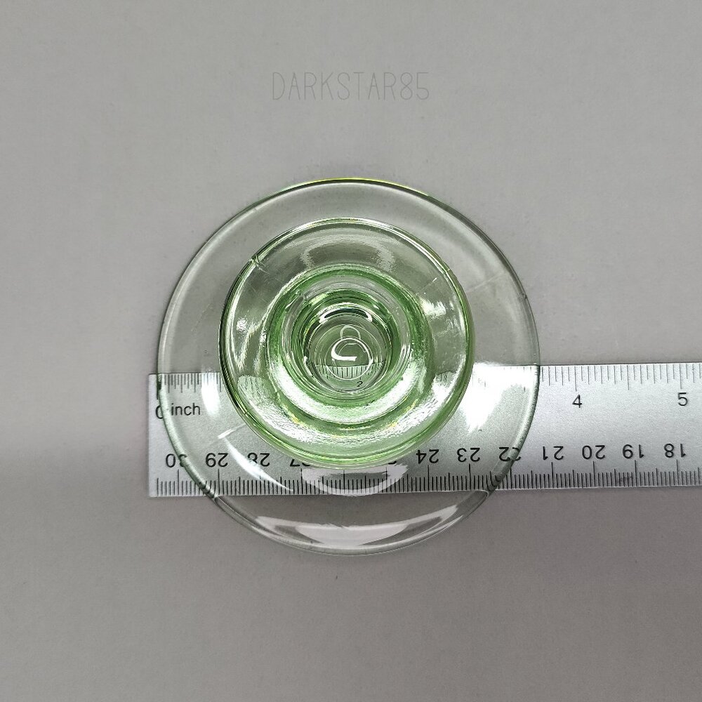 Vintage Green Uranium Glass Single Candle Holder - Picture 7 of 8